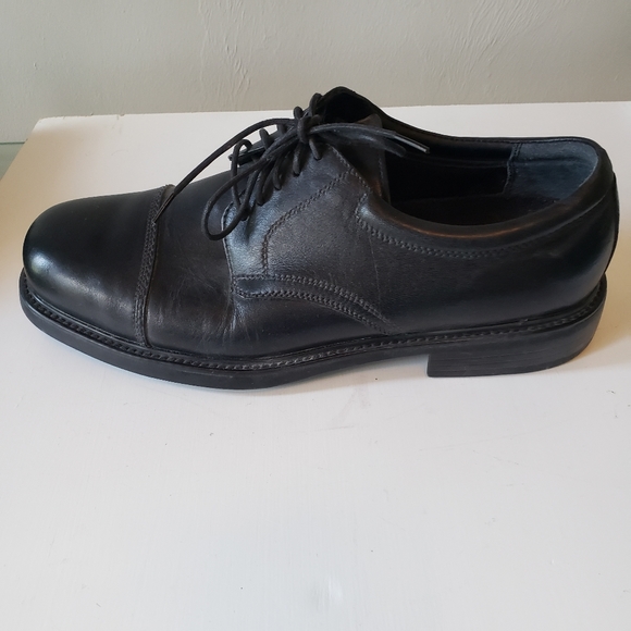 Hunters Bay Black Cap Toe oxford Derby Leather Men's Dress Shoes  Stylish - Picture 6 of 10